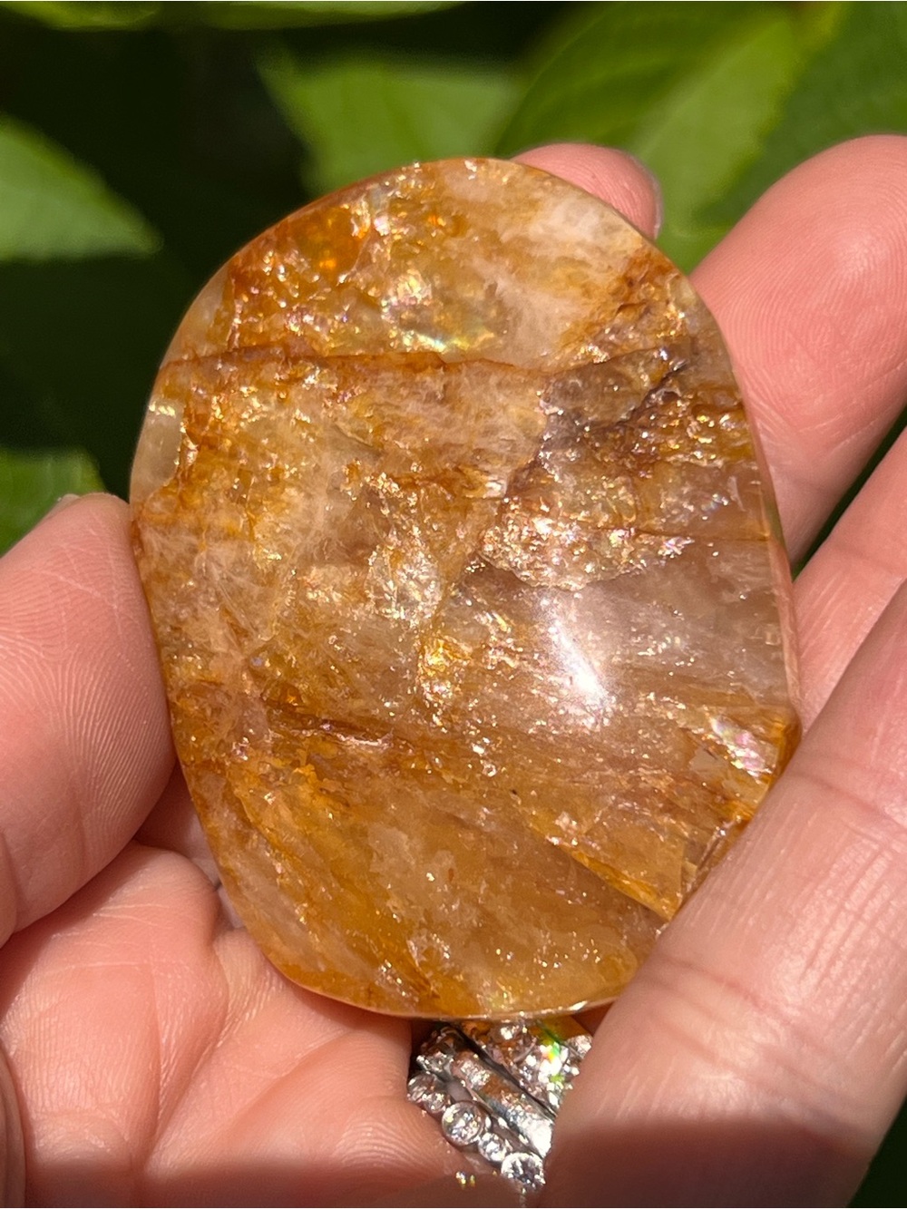 Golden (6) healer palmstone | crystal